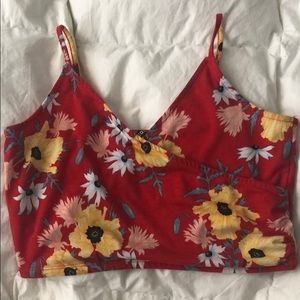 Cropped tank floral